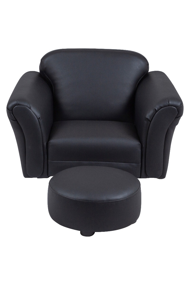 Kids Rocking Chair Ottoman Black, Black Leather Rocking Chair With Ottoman